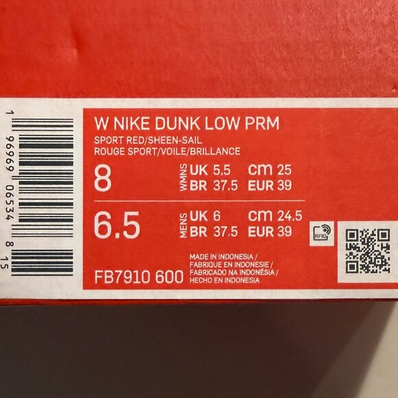 New Nike Dunk Low Premium Bacon - Women's Size 8 (FB7910-600) Red Pink RARE - Picture 7 of 15
